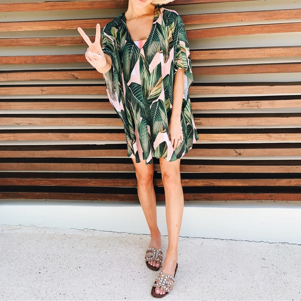 Show Me Your Mumu Pink Palm Tree Leaf Peta Small